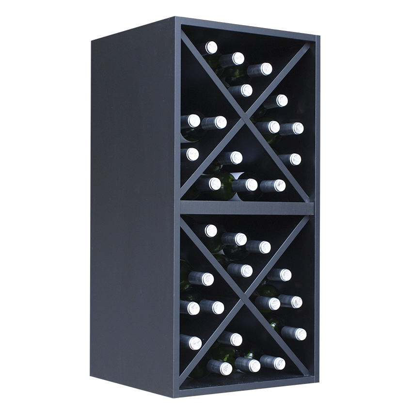 Nero-621616 zwart wijnrek 32 flessen (stapelbaar)