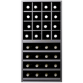 Nero-624060 zwart wijnrek met uitschuifbare leggers 32 flessen (stapelbaar)