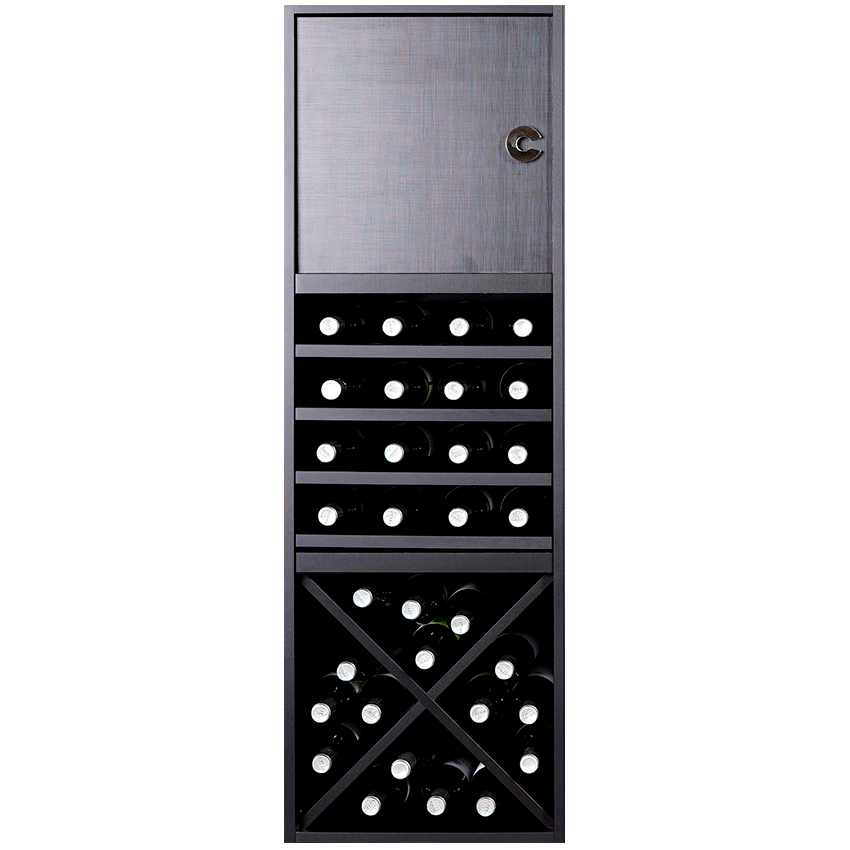 Nero-631641 zwart wijnrek 48 flessen (stapelbaar)