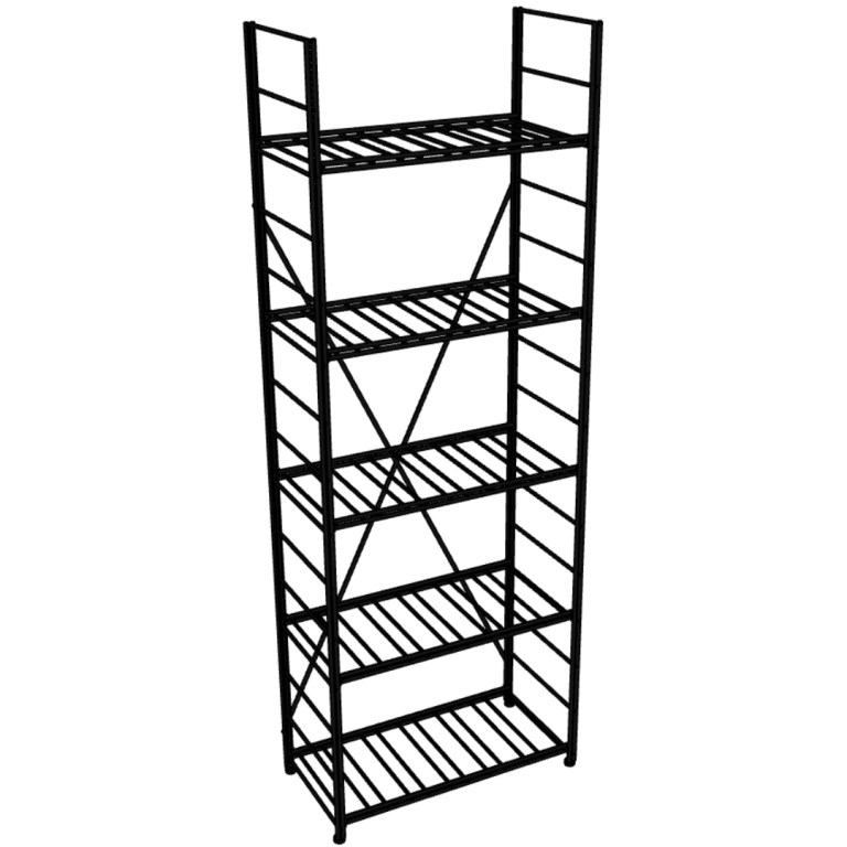AIV Zwart metalen basiswijnrek 170cm hoog 63cm breed - 90 flessen