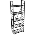 AIV Zwart metalen basiswijnrek 170cm hoog 63cm breed - 90 flessen