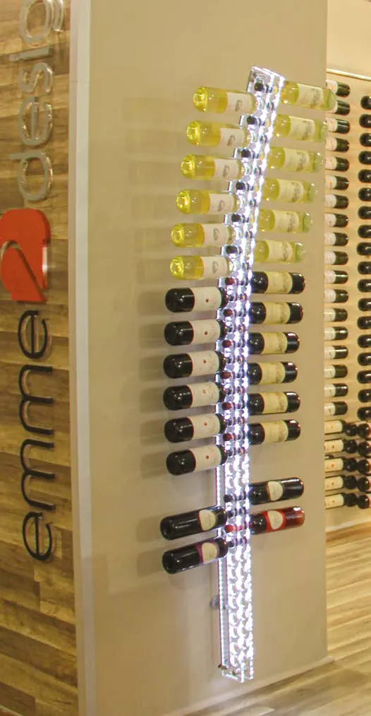 Arc plexiglas wijnrek – Gebogen wanddisplay voor 38 flessen