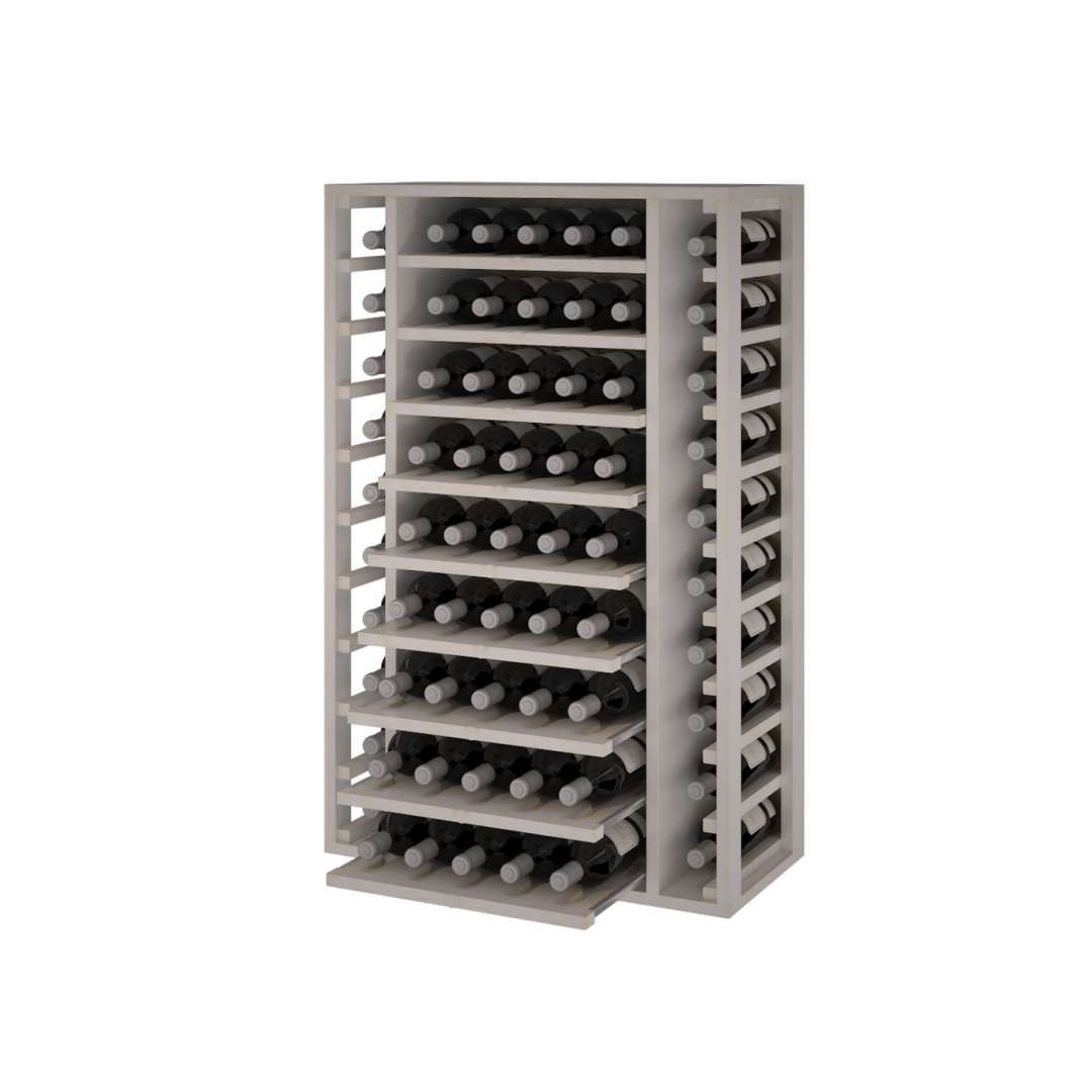 Escala-2540 Houten wijnrek met uitschuifbare leggers 105,68,32 (H/B/D Cm) - 65 Flessen