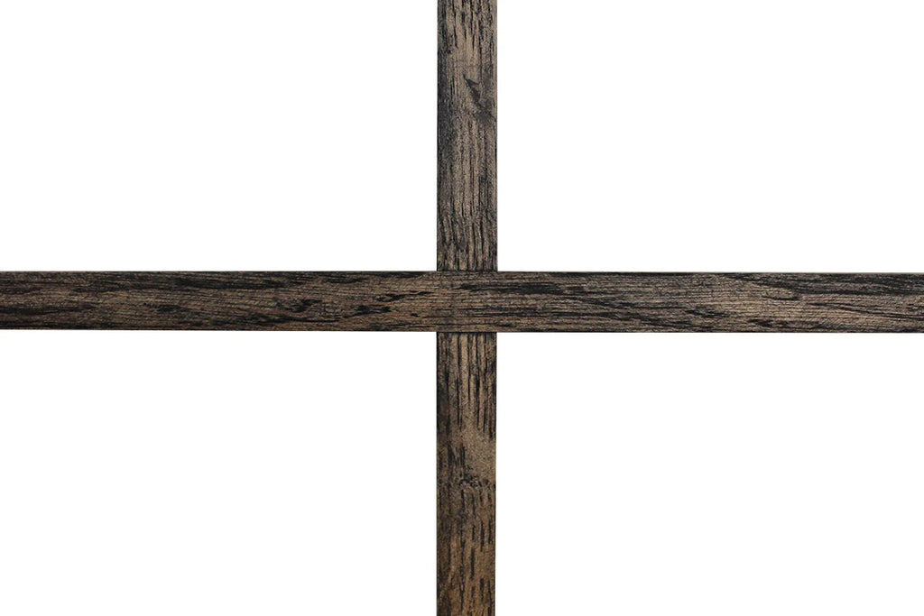 IVY donker eikenhouten wijnrek - detail kruising