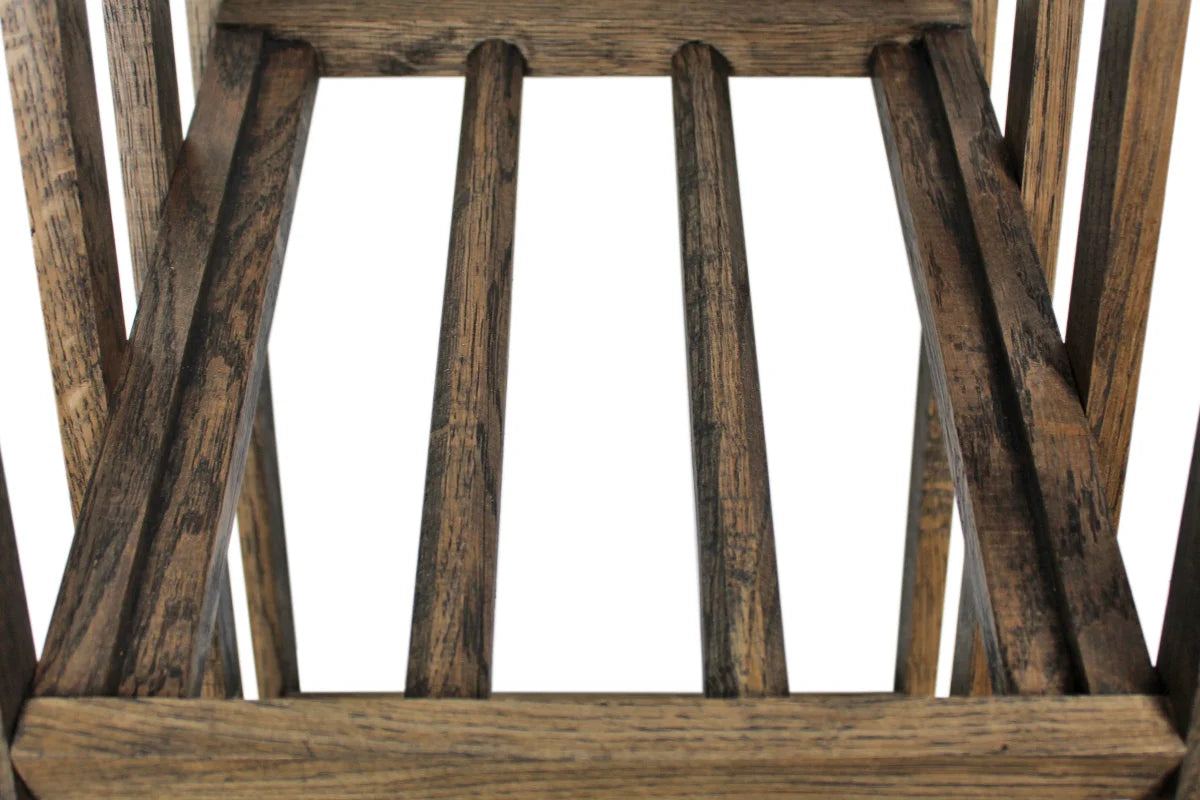 MIA HALF verticaal donker eikenhouten wijnrek - detail leggers