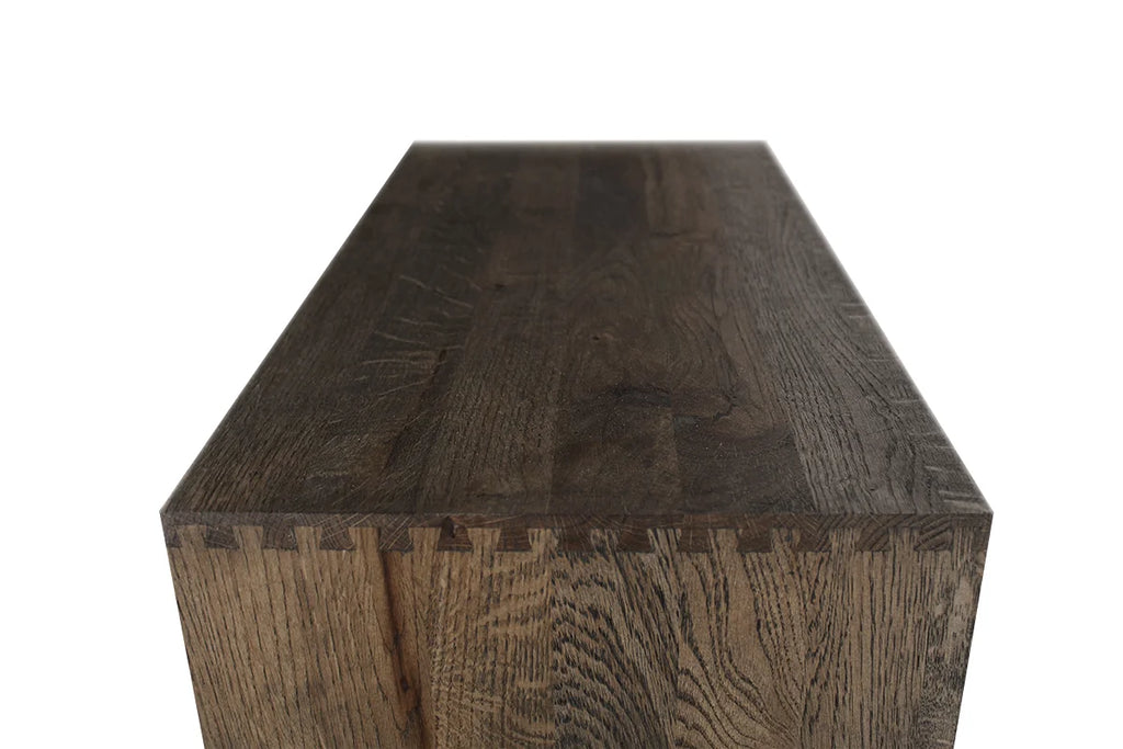 OSCAR donker eikenhouten wijnrek - bovenaanzicht detail