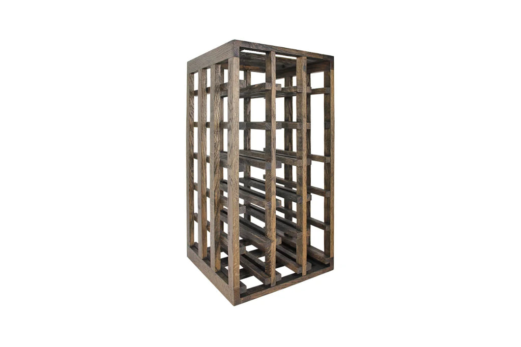 Wine Nest REX HALF Verticaal Donker Eikenhout - schuine hoek