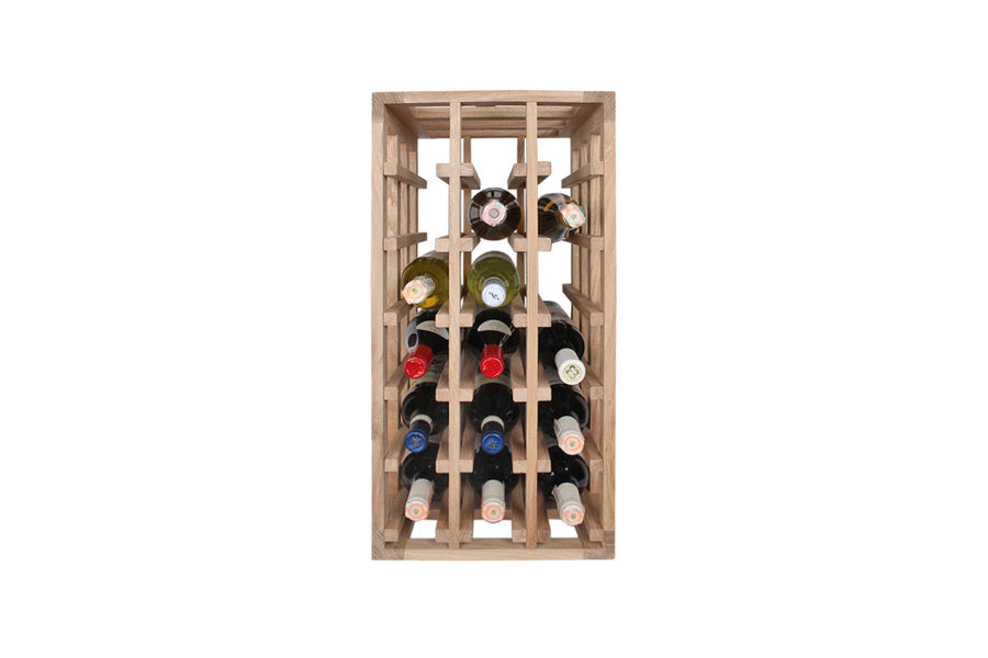 Wine Nest REX HALF Verticaal Eikenhout - gevuld met flessen