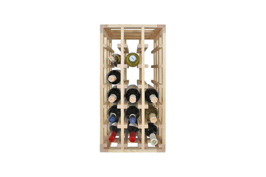 Wine Nest REX HALF Verticaal Grenenhout - gevuld met flessen