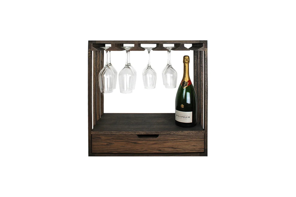 Wine Nest RIO donker eikenhout met glazen