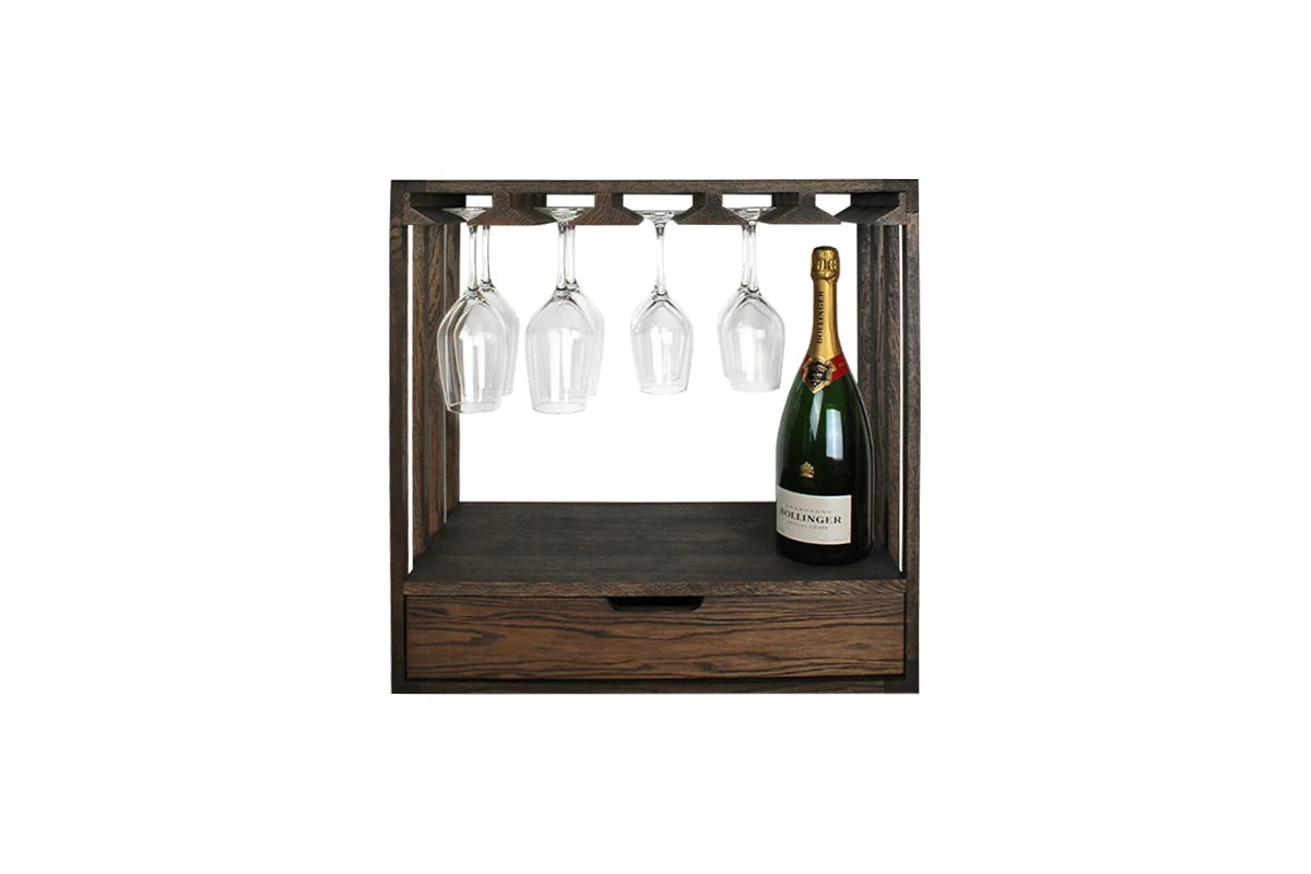 Wine Nest RIO donker eikenhout met glazen