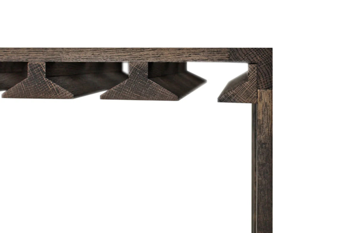 Wine Nest RIO donker eikenhout detail glashouder
