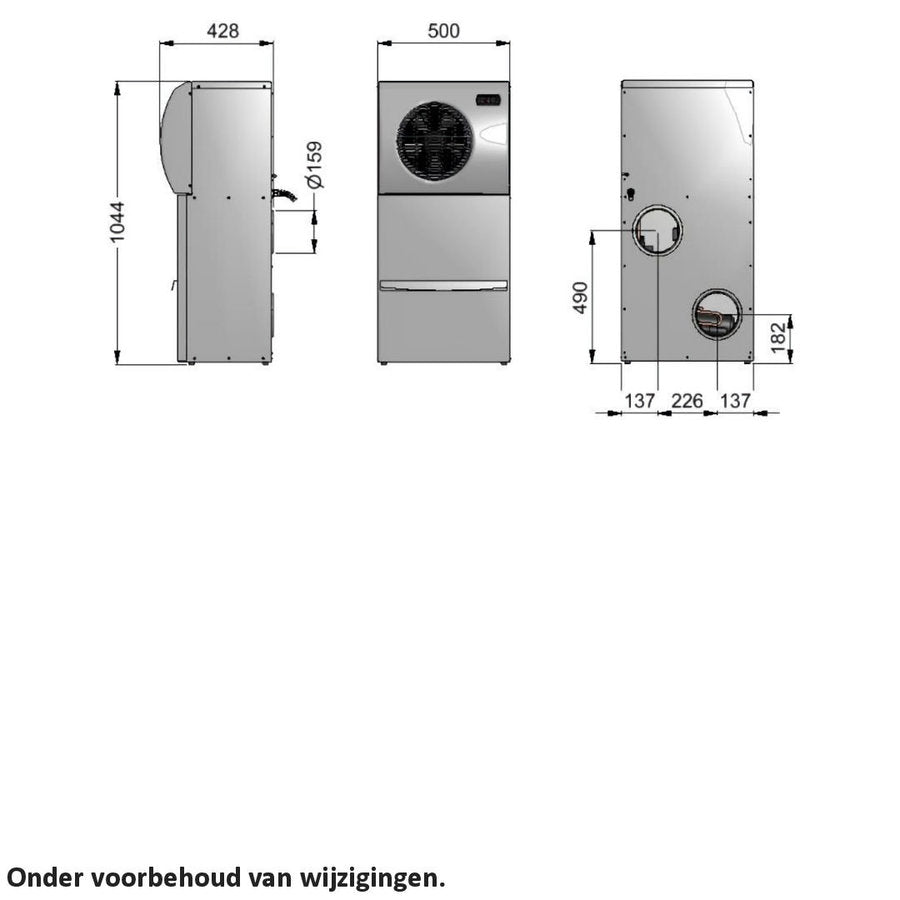 Winemaster IN50X technische tekening